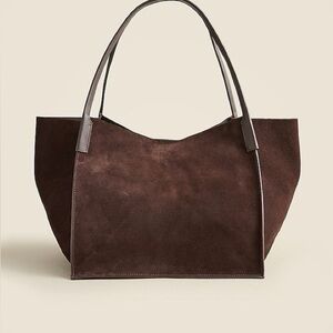 J. Crew Brown Suede Unstructured large Berkeley tote NWT